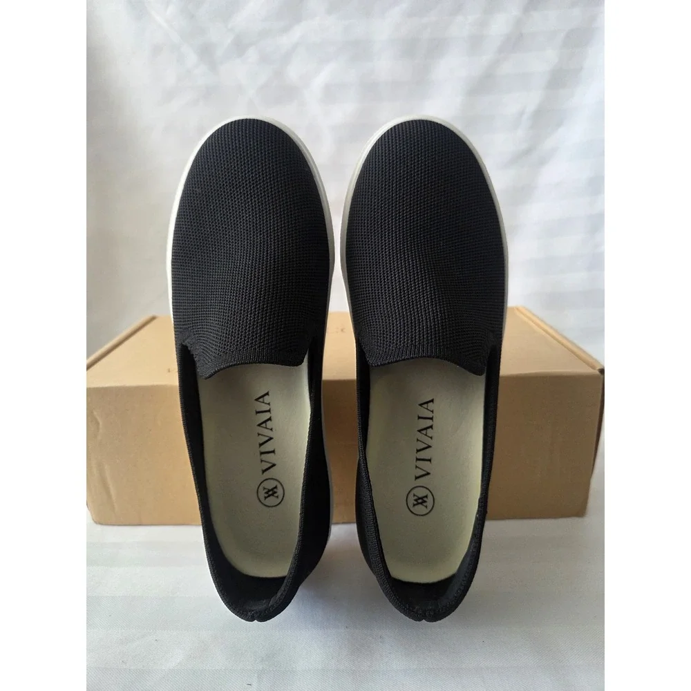 Vivaia Black Knit Slip On Sneakers Womens Sustainable Loafers‎ Size US 7